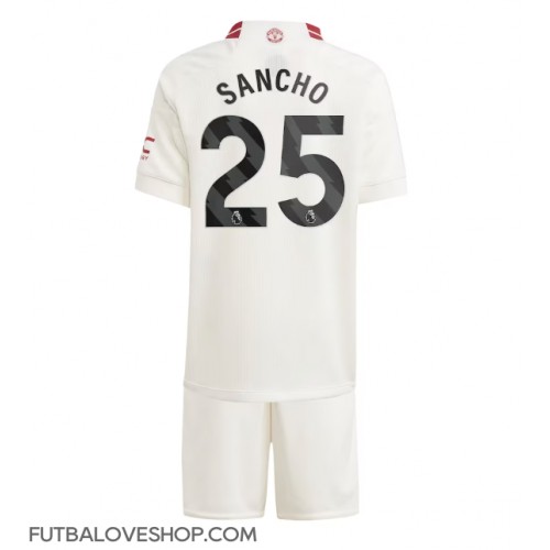 Dres Manchester United Jadon Sancho #25 Tretina pre deti 2023-24 Krátky Rukáv (+ trenírky)